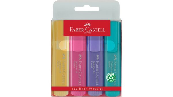 Set Resaltadores Faber-Castell pastel 4unds