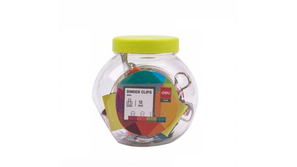 Clips de colores Deli Vivid 25mm 12unds