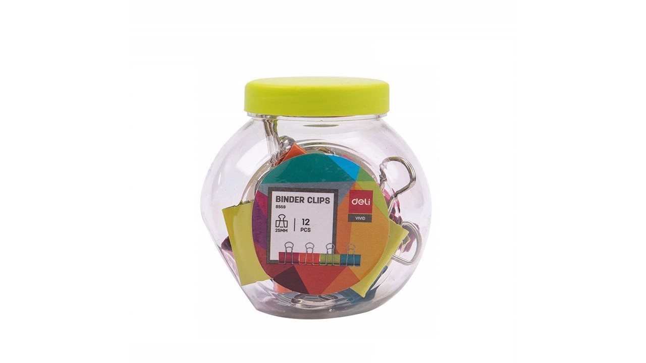 Clips de colores Deli Vivid 25mm 12unds