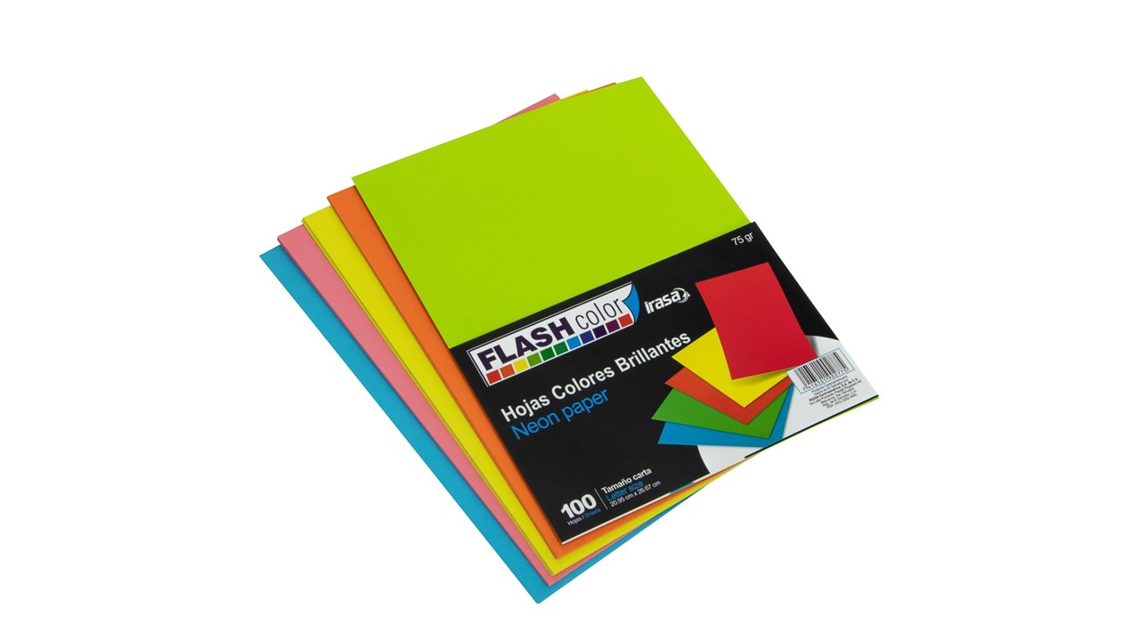 Hojas de papel colores neón 100H 7083