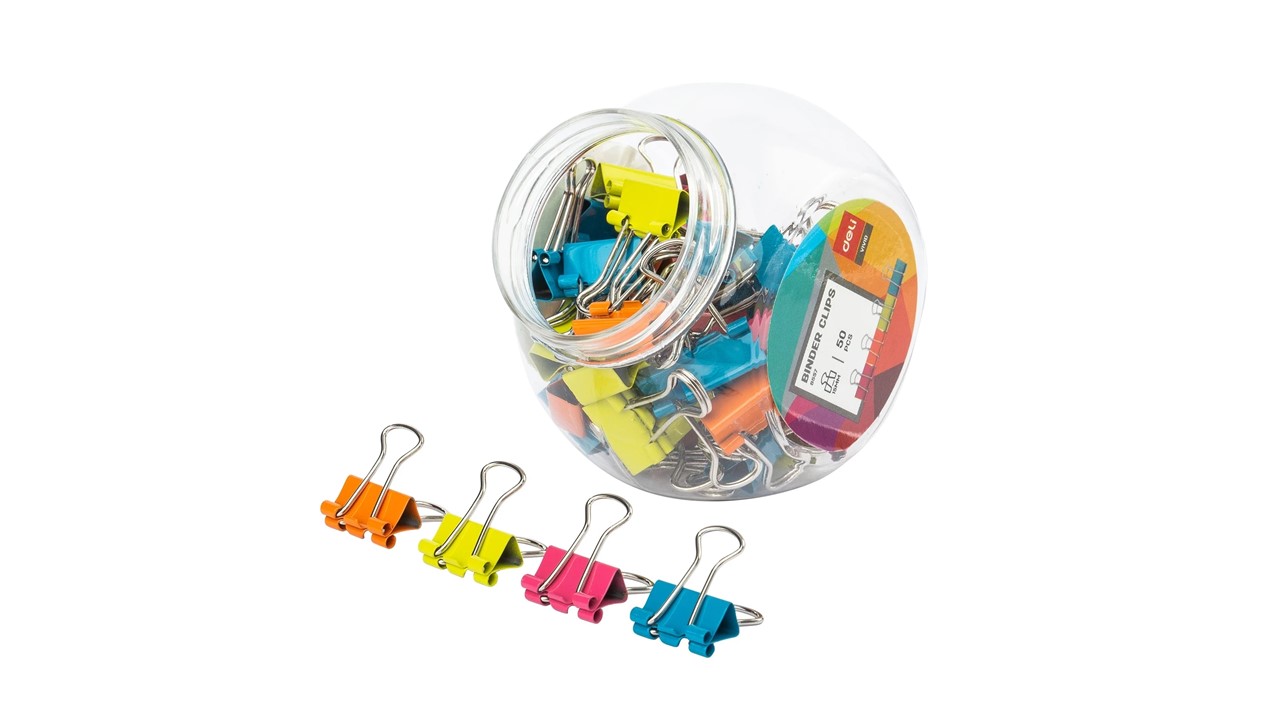 Clips de colores Deli Vivid 15mm 50unds