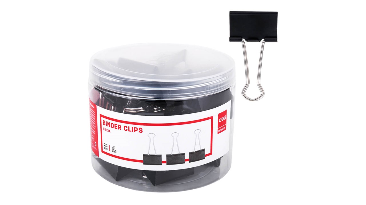 CLIPS NEGROS MULTIUSO DELI 32MM 24UNDS