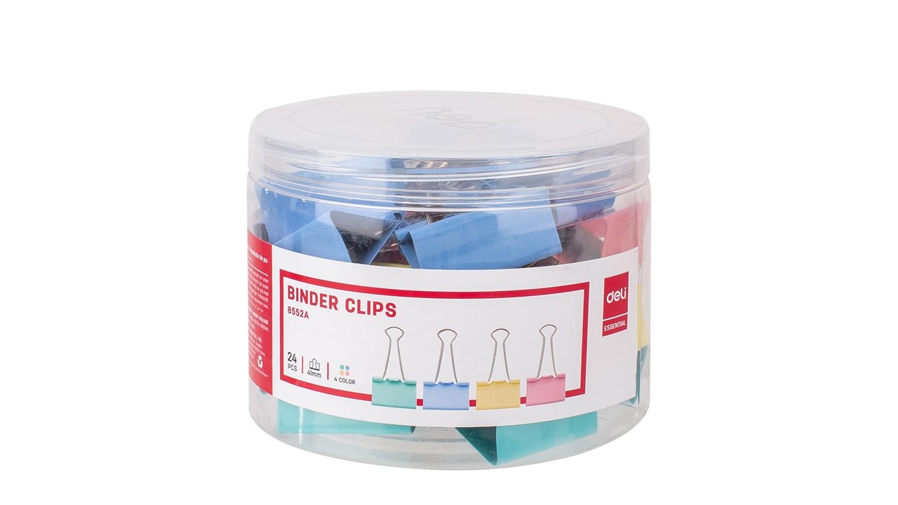 Clips de colores multiuso Deli 32mm 24unds