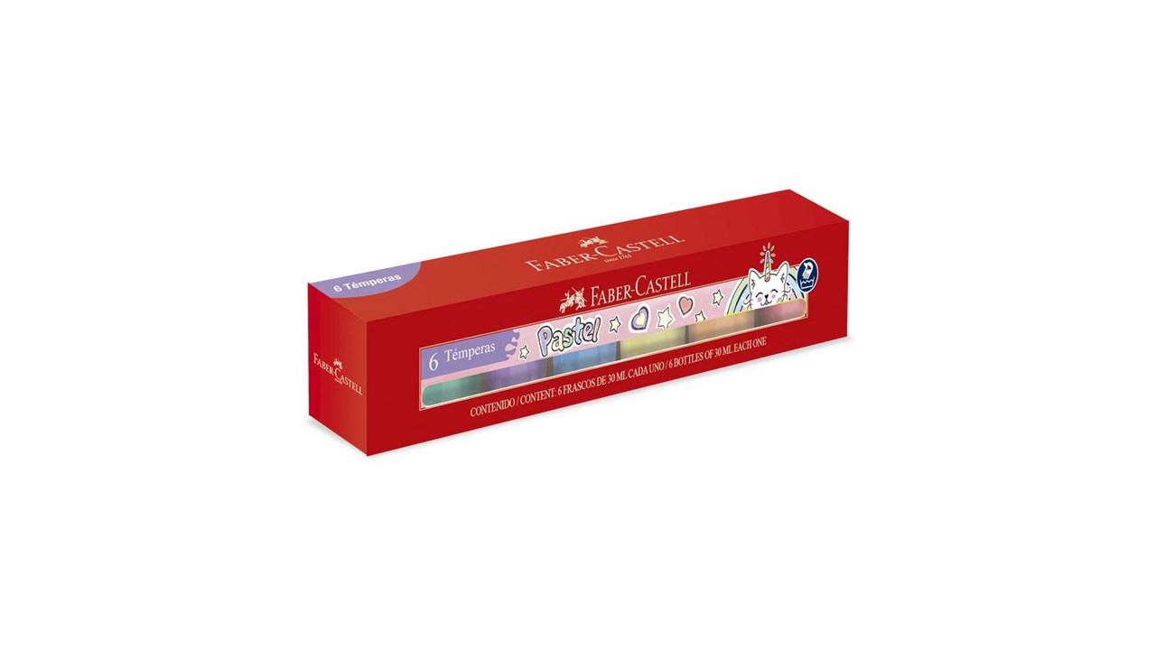 Témperas Faber-Castell 6 unds color pastel