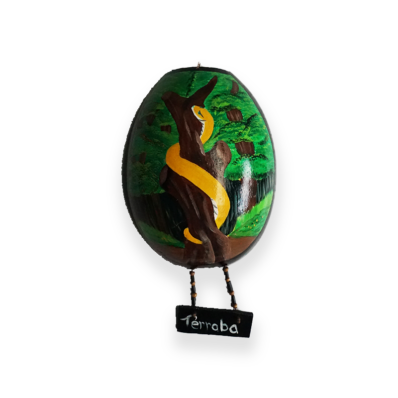 Adorno de jícaro pintado