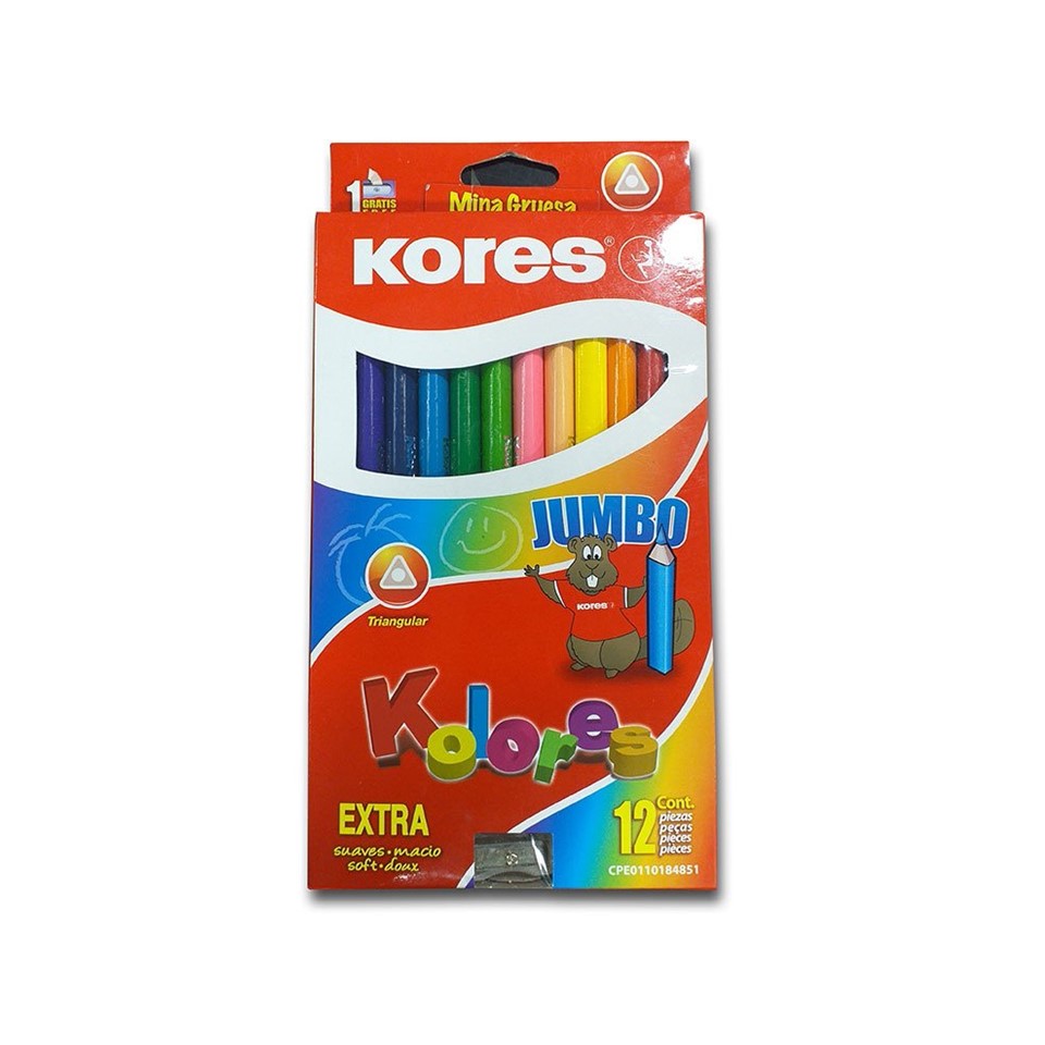 Lápices de Kolores Jumbo 12 pzs / Kores