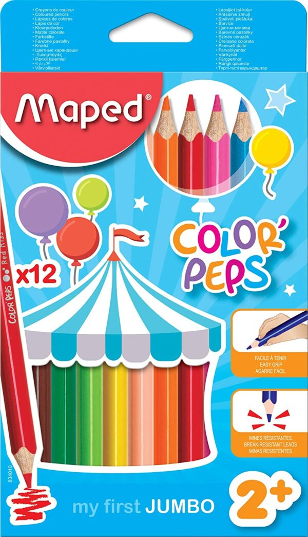 LAPICES COLOR PEPS JUMBO/ 12 pzs / Maped