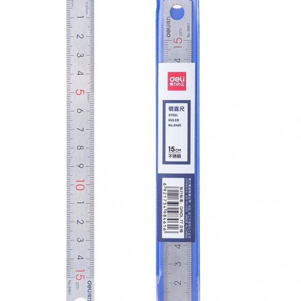 DELI-Steel-Ruler-15cm-Metal-Stainless-Iron-Straight-Ruler-Measure-Tape-Office-Supply