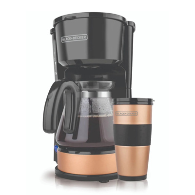 Black + Decker cafetera 5 tazas 4 en 1 negro cobre