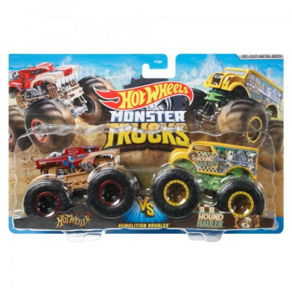 Monster Trucks Hot Wheels Doble Demolición Blister Set/2 3a+