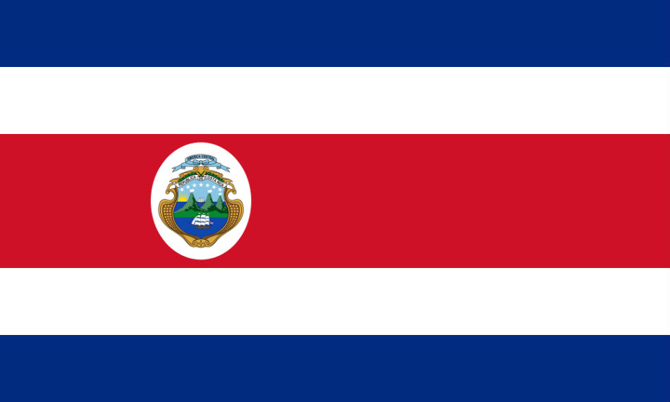 Banderas de Costa Rica de papel