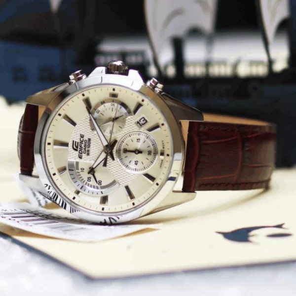 Reloj Edifice casual correa de cuero EFV-580L-7AV - Image 2