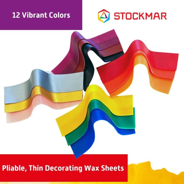 Stockmar Hojas estrechas de cera de abeja decorativas, caja de 18 hojas de colores surtidos de cera de abeja para modelar - Image 5
