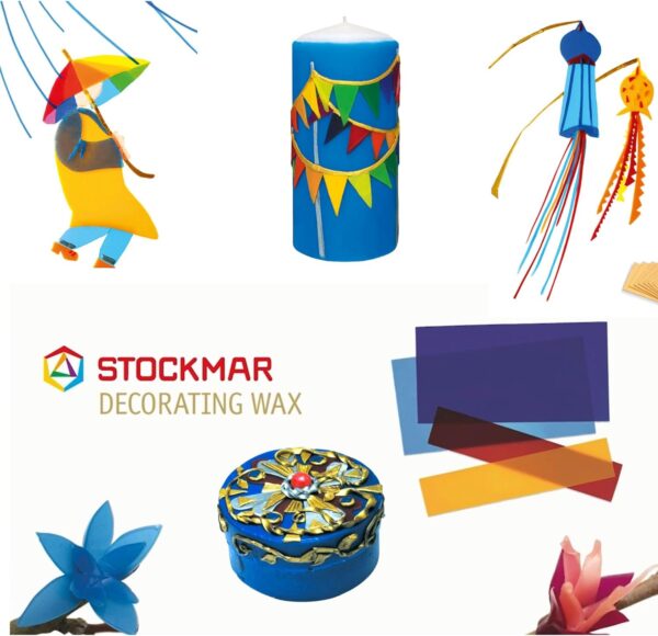 Stockmar Hojas estrechas de cera de abeja decorativas, caja de 18 hojas de colores surtidos de cera de abeja para modelar - Image 7