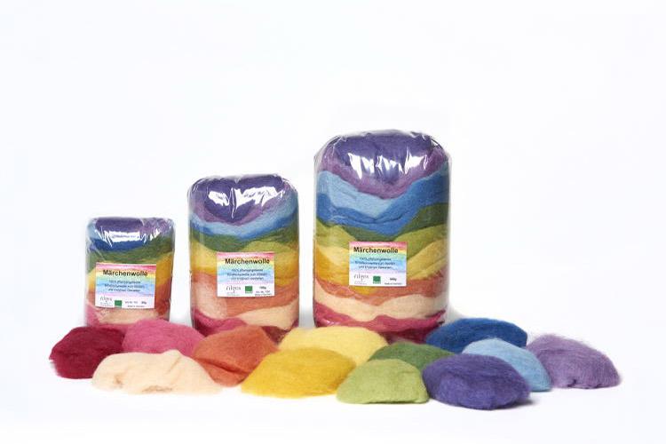 Filges Lana de cuento de hadas teñida con plantas - 100 g - 10 colores surtidos