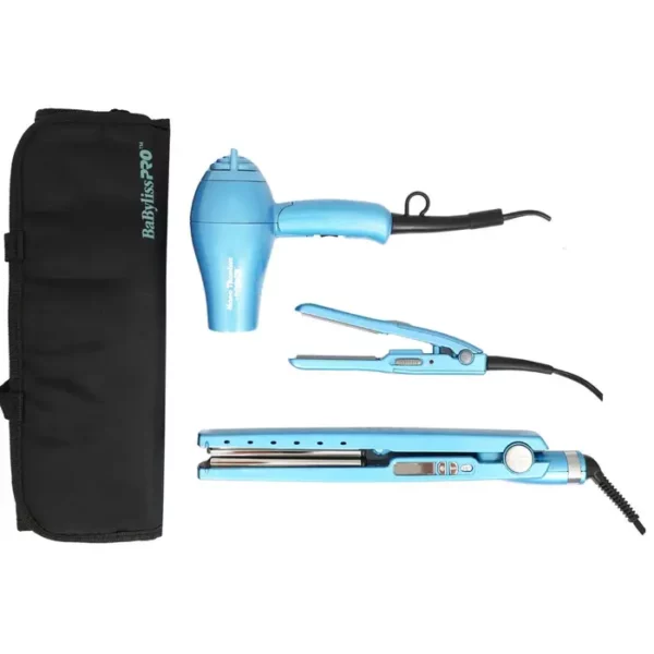 KIT PLANCHA NANO TITANIUM+ MINIPLANCHA NANO TITANIUM + SECADOR PLEGABLE BNTPP45UX | BABYLISS PRO