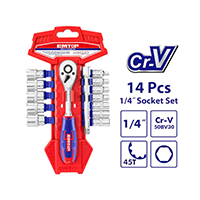 Ratchet Emtop 1/4” con 14 cubos | Herramienta Industrial