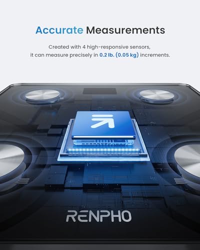 RENPHO Analizador de grasa corporal con bluetooth., ES-CS20M-B, Negro, 1