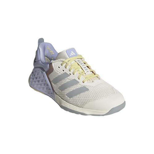 adidas Tenis de entrenamiento Dropset 3 para mujer, Tiza Blanco/Halo Plateado/Tono Violeta