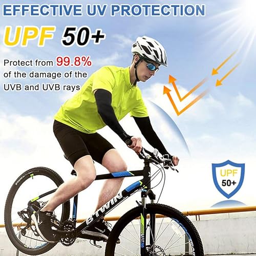 beister 3/6 pares de mangas de brazo de enfriamiento UV protección solar unisex para deportes, ciclismo, golf, 6 pares negro+blanco+gris+beige+azul+rosa