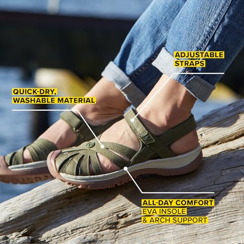 KEEN - Sandalias Rose para mujer, negro, 9