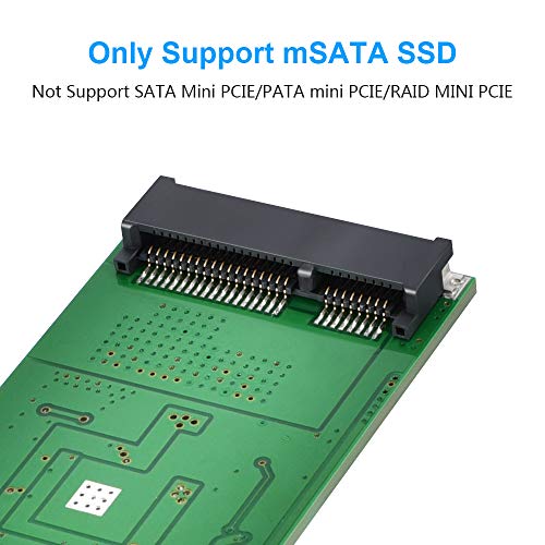 ELUTENG Adaptador mSATA a USB 3.0 - Convertidor Mini SATA como unidad flash portátil Disco duro externo (no necesita cable)