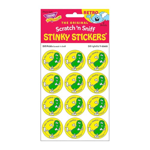Pegatinas retro apestosas de TREND; 24 sellos/paquete, auténticos diseños de los años 80