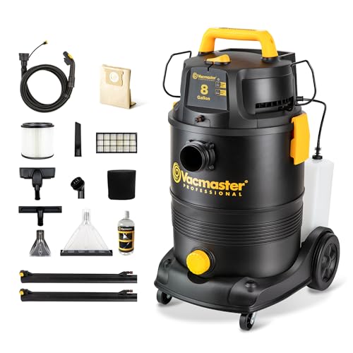 Vacmaster VK809PWR 0201 - Aspiradora de champú para tapicería y húmedo, seco y de 8 galones, 5.5 HP