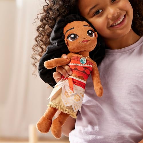 Disney Store Muñeco de peluche oficial de princesa, Moana, mediano de 14 pulgadas, felpa suave con características bordadas, juguetes de princesa para niñas, muñecas de Disney, animales de peluche