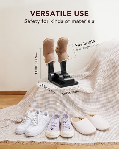 Secador de botas FORLIM para botas de trabajo, secador de zapatos con soplador de calor, secador de guantes y calentador de botas - Estante de secado ajustable de 180° - Puertos de secado telescópicos