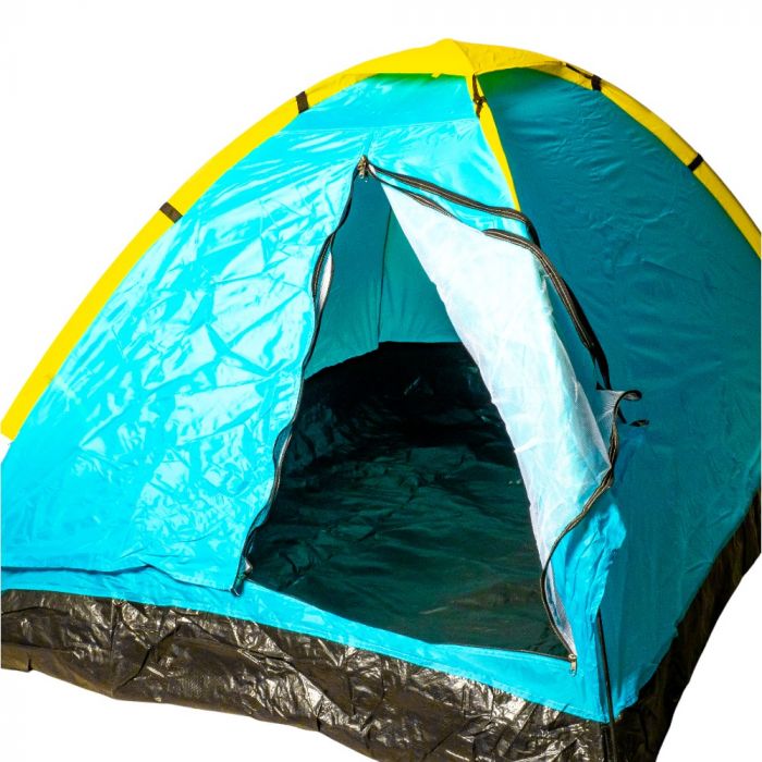 Carpa doble camping celeste