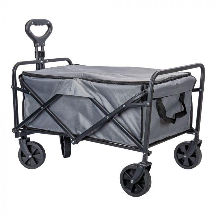 Hielera plegable con ruedas gris