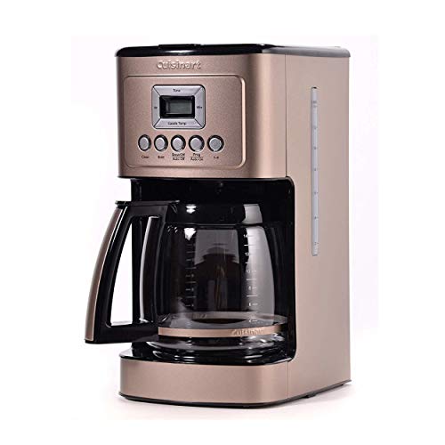 Cuisinart - Cafetera con jarra de vidrio de 14 tazas, totalmente automática, con control de intensidad de preparación y ajuste de 1-4 tazas, acero inoxidable, DCC-3200UMB, color umber