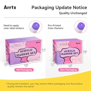Arrtx Marcadores de pintura, 60 colores, bolígrafos acrílicos para artistas, adultos, dibujo de dibujos animados, cómic, anime, punta de pincel para rocas, madera, lienzo, manualidades, manualidades, suministros de arte