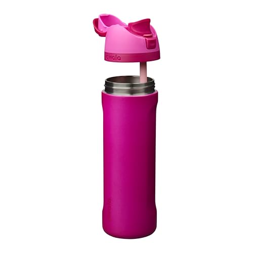 Owala FreeSip - Botella de agua aislada de acero inoxidable con popote, botella de agua deportiva sin BPA, ideal para viajes, 24 onzas, lee mis labios