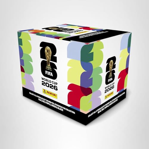 2026 Panini FIFA Copa del Mundo - Caja de colección de cromos – 50 paquetes de cromos | Exclusivo de Amazon Naranja Paralelo | Cromos oficiales de intercambio de la Copa del Mundo de la FIFA |
