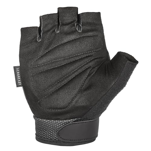 adidas Essential - Guantes ajustables unisex sin dedos, guantes acolchados para levantamiento de pesas, con correas ajustables para la muñeca para un ajuste seguro y a la medida, blanco, talla S