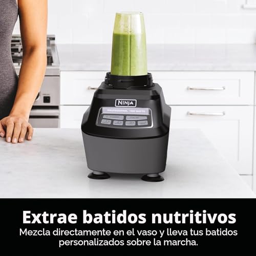Ninja Licuadora, procesador de alimentos, licuadora para batidos, incluye jarra, taza de batido y cuenco de 8 tazas, salsa, masa, batidos, granizado y bebidas congeladas, Mega Kitchen System, 120