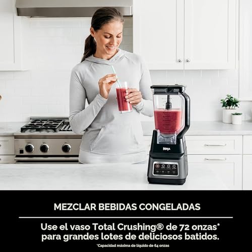 Ninja BN701 Professional Plus Licuadora, 1400 vatios máximo, 3 funciones para batidos, bebidas congeladas y helados con Auto IQ, 72 onzas. * Jarra y tapa trituradora total, gris oscuro