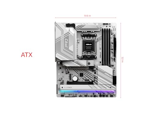 ASRock X870 Pro RS AMD Ryzen Socket AM5 ATX DDR5 DIMM 8000 MHz 256 GB PCIe Gen5 SATA3 6.0 Gb/s