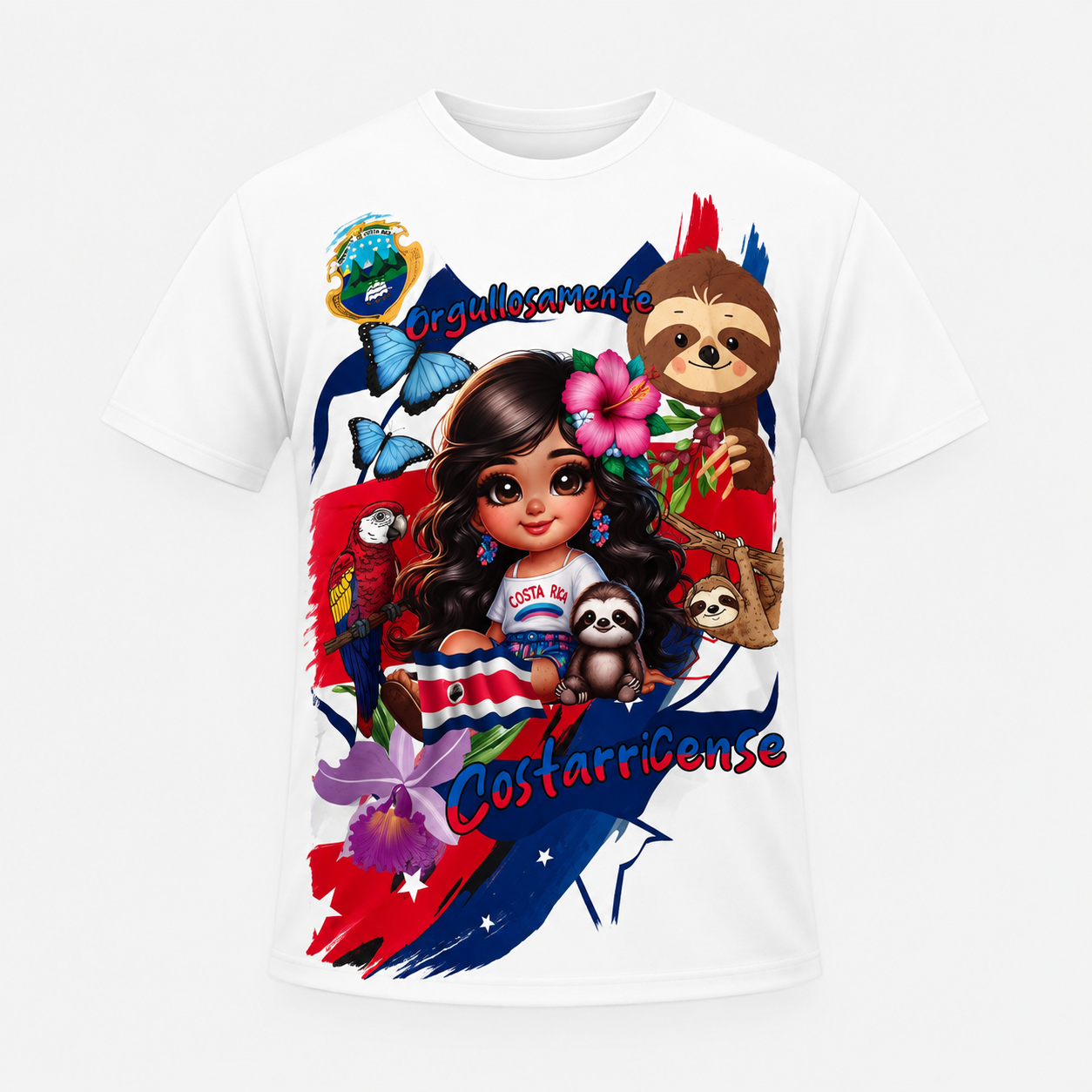 Camisetas blancas con coloridos diseños inspirados en Costa Rica - Image 2