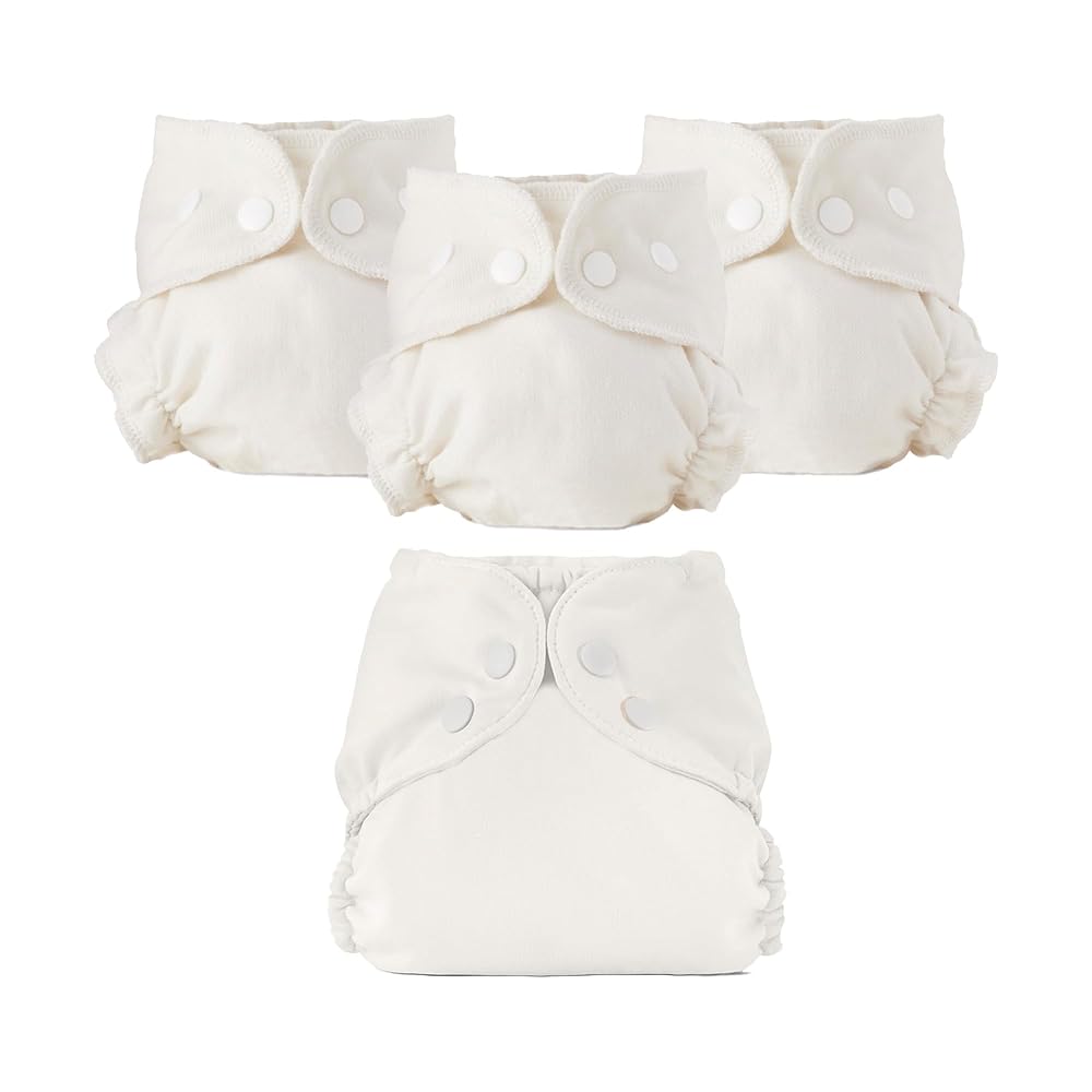 Esembly Cloth Diaper - 3 Inners/1 Outer - Parchment, Size 2 (18-35lbs)