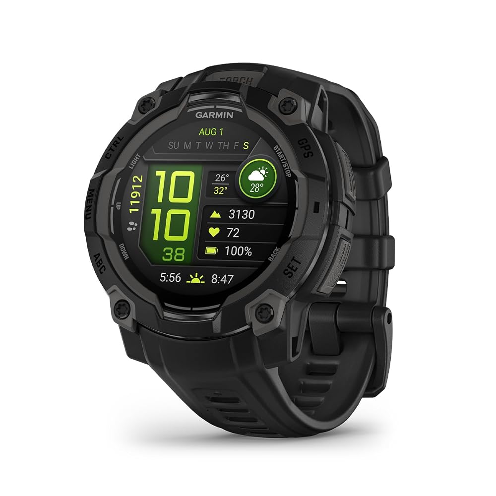 Garmin Instinct® 3 AMOLED, reloj inteligente GPS robusto, 45 mm, negro