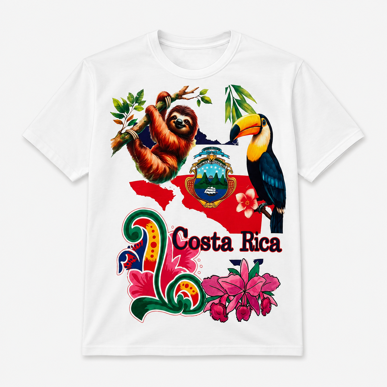 Camisetas blancas con coloridos diseños inspirados en Costa Rica - Image 14