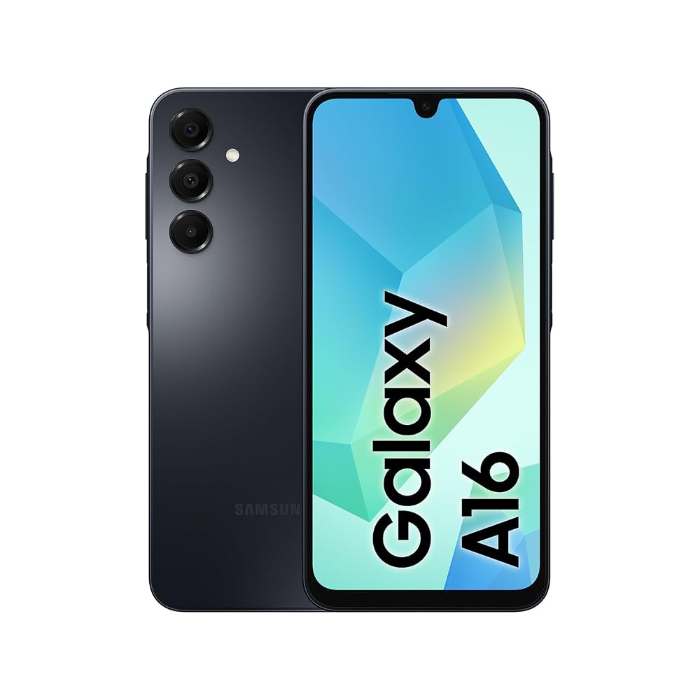 Samsung Galaxy A16 4G LTE (128 GB + 4 GB), modelo internacional SM-A165F/DS, desbloqueado de fábrica, 6.7 pulgadas, doble SIM, cámara triple de 50 MP (paquete de fundas), negro