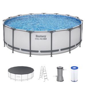 Set de piscina sobre el suelo Bestway Steel Pro MAX de 15 pies x 48 pulgadas con bomba