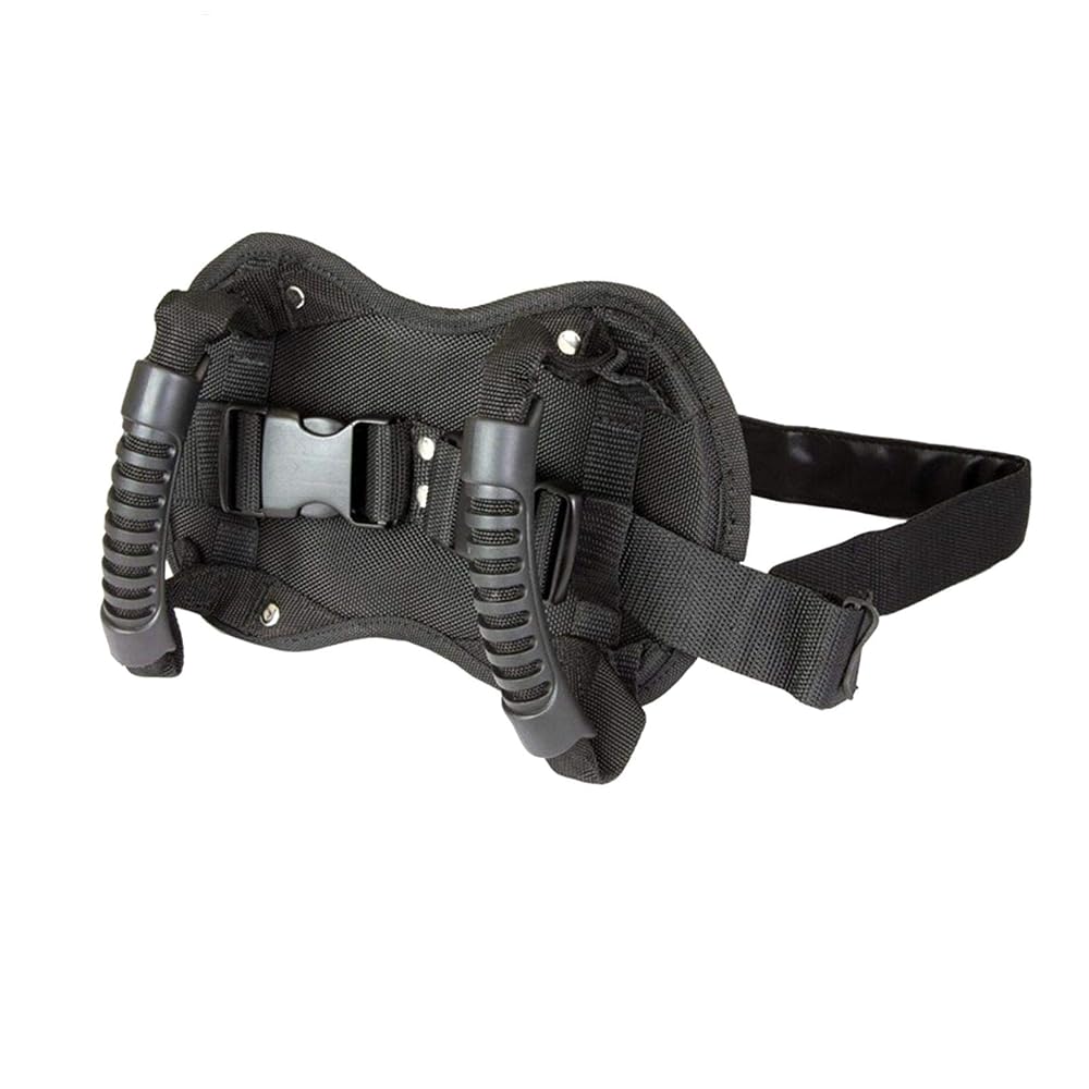 Empuñadura para asiento trasero de motocicleta EKDJKK, asa de agarre universal para pasajeros, correa ajustable antideslizante (negra)